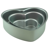 Kuchenform Set 3 Teilig Herzform aus Aluminium