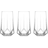 LAV Trinkglas Set Valeria 400 ml 3-teilig für Wasser Saft Tee stilvolle Gläser aus Glas hitzebeständig VLR400