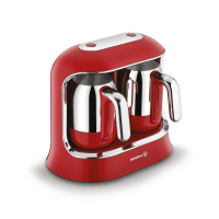 Korkmaz Kahvekolik Twin Mokkamaschine Kaffeemaschine Rot...