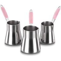 Korkmaz Coffee Pot Set Pink Cezve Takimi aus Edelstahl...