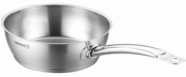 Bratpfanne Edelstahl Korkmaz Pro Line 24 Cm Induktion Matt Edelstahl