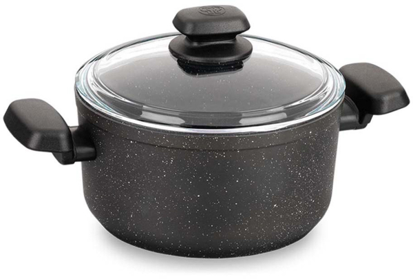 Kochtopf Edelstahl Korkmaz Ornella 28 Cm Antihaftbeschichtung Induktion Schwarz