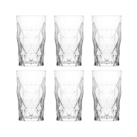 LAV Keops Trinkglas Set 3er 460ml robust spülmaschinenfest Facettendesign Geschenk
