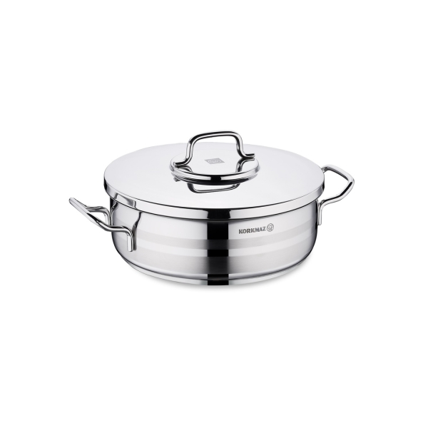 Kochtopf Edelstahl Korkmaz Astra 24 Cm Induktion Poliertes Edelstahl