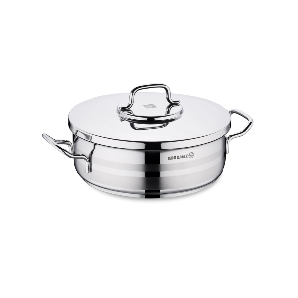Kochtopf Edelstahl Korkmaz Astra 26 Cm Induktion Poliertes Edelstahl