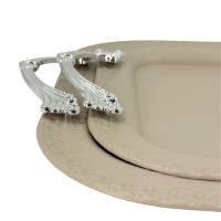 Serviertablett 2er Set Oval Edelstahl