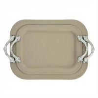 Serviertablett 2er Set Oval Edelstahl