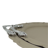 Serviertablett Set Rund Metall mit Griffen Vintage Design...