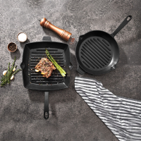 Korkmaz Casta Grillpfanne Gusseisen quadratisch 30 cm x...