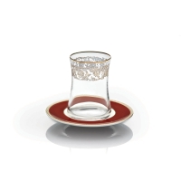 Korkmaz Teeglaeserset 12 teilig Glas rot Lal Hasbahce
