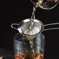 Kaya Home Küchen Tools Teesieb mit Henkel aus Edelstahl